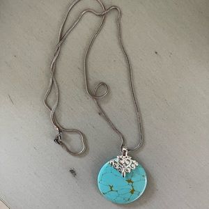 Silver Turquoise Pendant Necklace